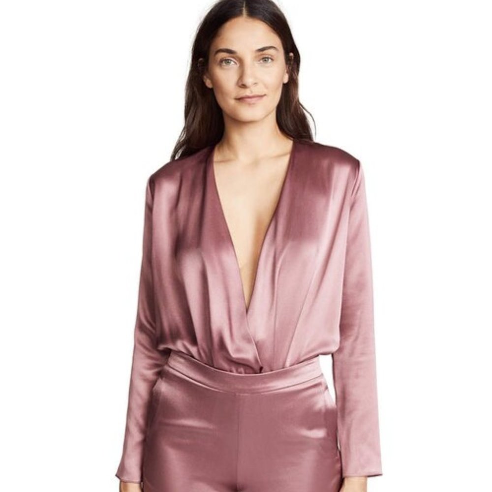 Cushnie et Ochs Silk Charmeuse Bodysuit